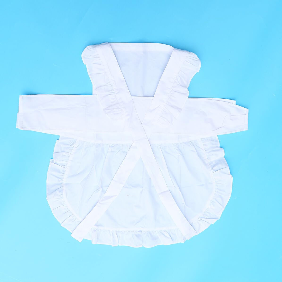 LIFKOME Tablier de Cuisine Femme Blanc Coton avec Dentelle Robe de Style Japonaise pour Serveuse et Femme de Ménage Lavable et Réutilisable Adapté Hôtels Cafés Restaurants