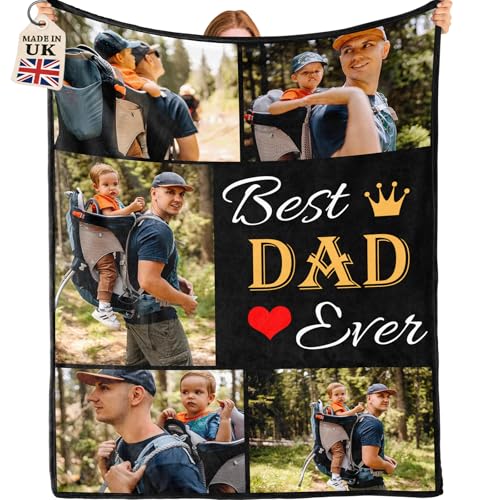 Bemaystar Personalized Fathers Day Blanket for Dad Custom Photo Blanket with Pictures Soft Flannel Father s Day Gifts from Daughter Son or Wife Birthday Who Wants Nothing