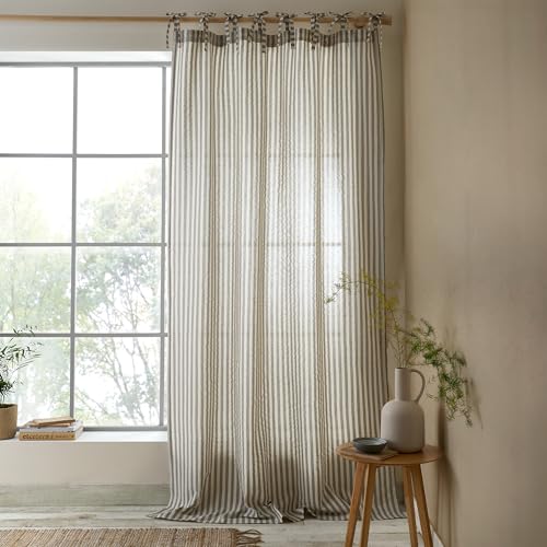 Pineapple Elephant Zanzibar Panneau de Rideau Voilage à Rayures tissées 140x229cm Gris