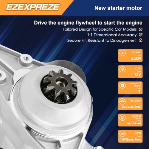 Image of Ezexpreze SHI0116 New Starter for 2001-2014 GMC Sierra Chevy Silverado 2500 3500 HD, 2003-2009 C5500 C4500 Topkick Kodiak, 2006-2016 Savana Express 2500 3500 4500, Diesel 6.6 Duramax V8 41044023