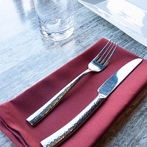 Arkwright Restaurant Cloth Napkins - (Pack Of 25) Spun Polyester Dinner Napkin With Hemmed Edges - Ideal For Dinner, Wedding, Party, Banquet, Kitchen, 20 X 20 In, Burgundy #TOP4