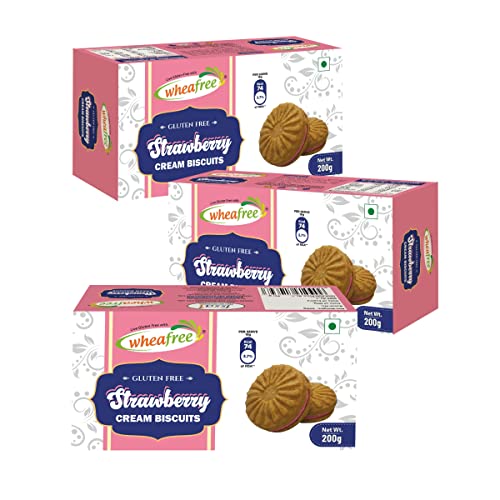 Image of Wheafree Gluten Free Strawberry Cream Biscuits - (200g) | No Maida | Best Teatime Snacks |