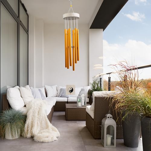 Image of Wind Chime | Wind Chimes for Balcony | Wind Chimes for Home Positive Energy (Gold)