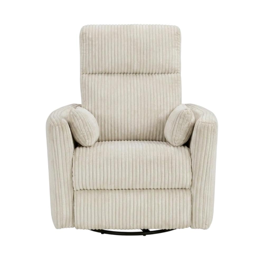 Corduroy Swivel Glider Recliner with 360-Degree Swivel by Starlight Canyon Home – Corduroy, Beige