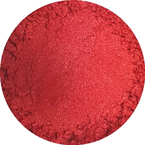 Polvo de mica para cosméticos, de 3 a 50 g, para jabones, sombras de ojos, bombas de baño, color rojo intenso