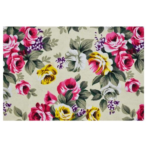 Image of Flowers Pattern Colored Pencil Wrap Canvas Roll Up Holders Peony Coloring Pencil Organizers for Artist Adult Coloring Travel Storage With 24 Slots(Spring)