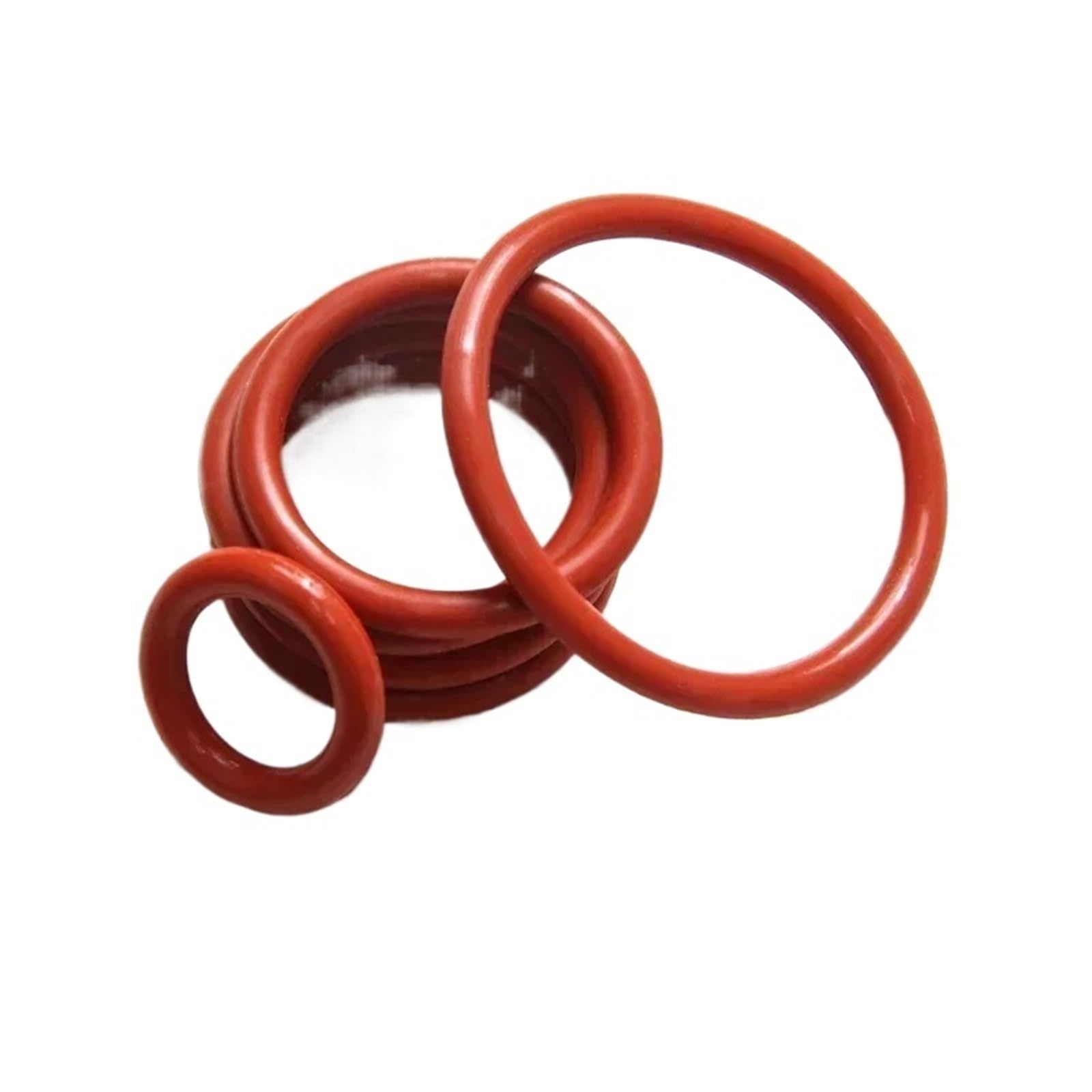 Juntas tóricas de silicona roja CS de 3,5 mm de diámetro exterior, 10~46 mm, resistentes al agua, for cocinas, 10/50 unidades(50pcs,OD 14mm ID 7mm)