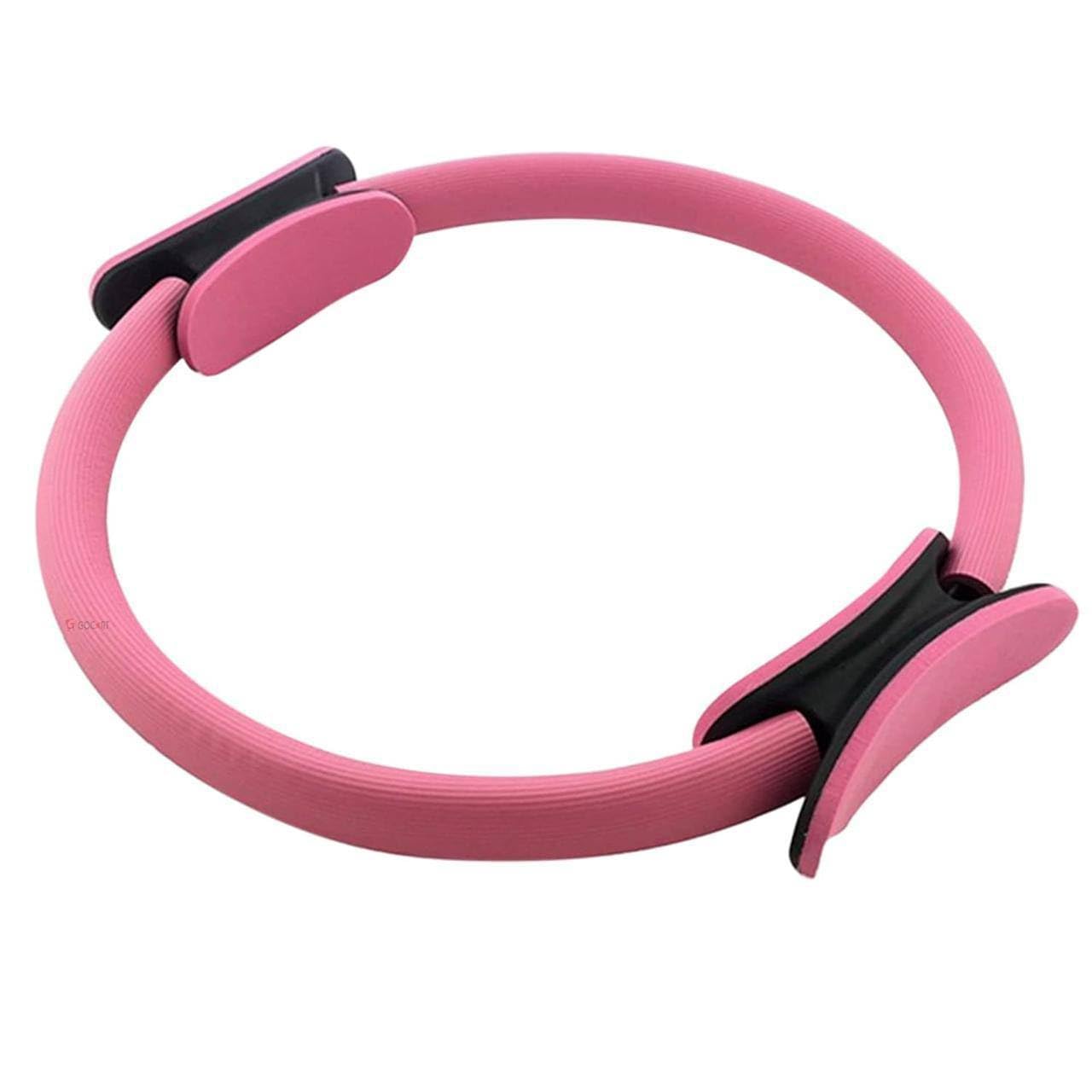 LACHEERY Pilates Ring for Women & Men | Yoga Circle Exercise Ring with Dual Grip Handles | Full Body Toning Fitness Ring for Core Strength, Stretching, Home Workout, Gym & Pilates Training (Pink)-image-35