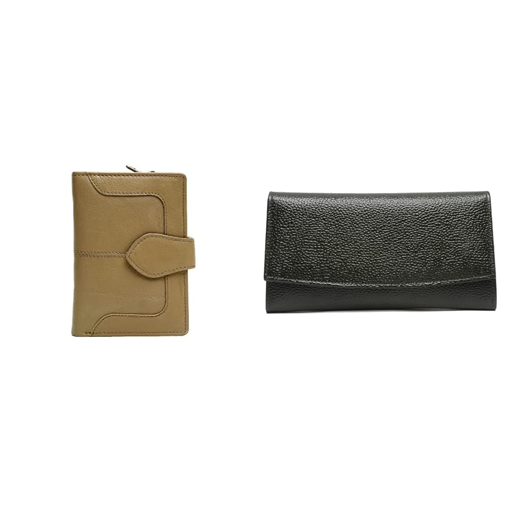 Teakwood Genuine Leather Solid Two Fold Wallet Purse for Women (Beige) + Wallet for Men I Handcrafted I Multiple Credit/*Debit Card Slots-image-12