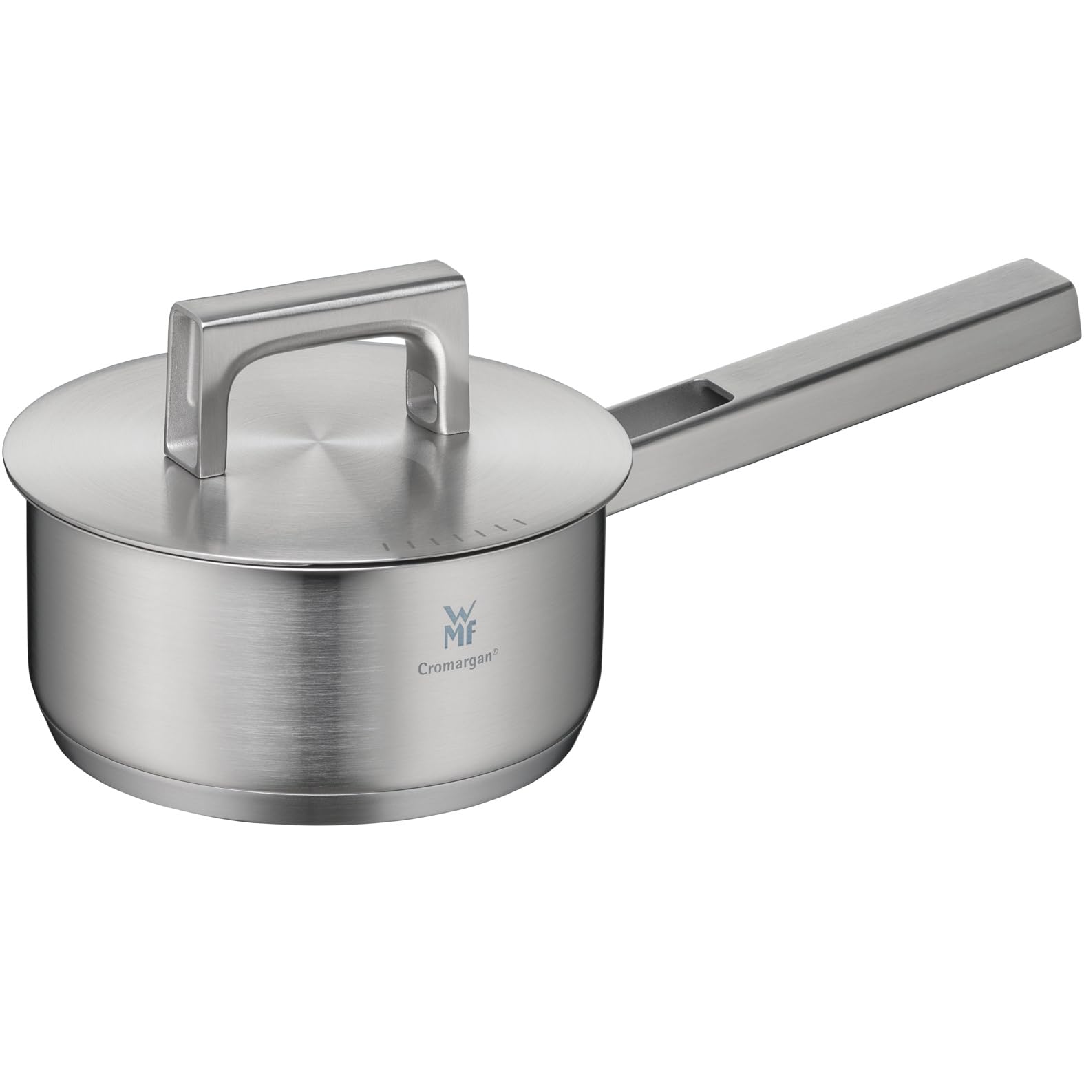 WMF Ultimate Cool Stielkasserolle 16cm mit Deckel, Kochtopf klein 1,4l, Milchtopf Induktion, Cromargan Edelstahl matt, unbeschichtet, Induktions Topf mit Innenskalierung, spülmaschinengeeignet