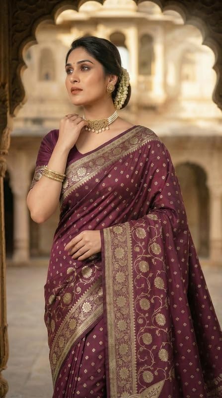 Image of Yashika Women's Art Silk Saree with Blouse Piece for Traditional Ethnic Wear Sari