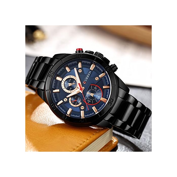 CURREN 8275 Luxury Tungsten Acero Reloj para Hombres de Negocios Relojes de Pulsera Deportivos análogos Ocasionales - Imagen 4