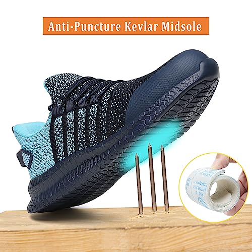 Image of Steel Toe Shoes for Men and Women Comfortable Lightweight Work Safety Shoes Puncture Proof Slip Resistant Indestructible Sneakers Construction Work Utility