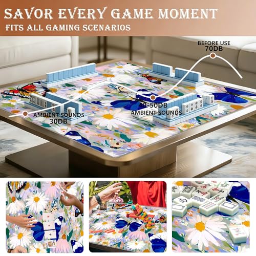 Tapete Mahjong 33x33 pulgadas con bolsa antideslizante miniatura 4
