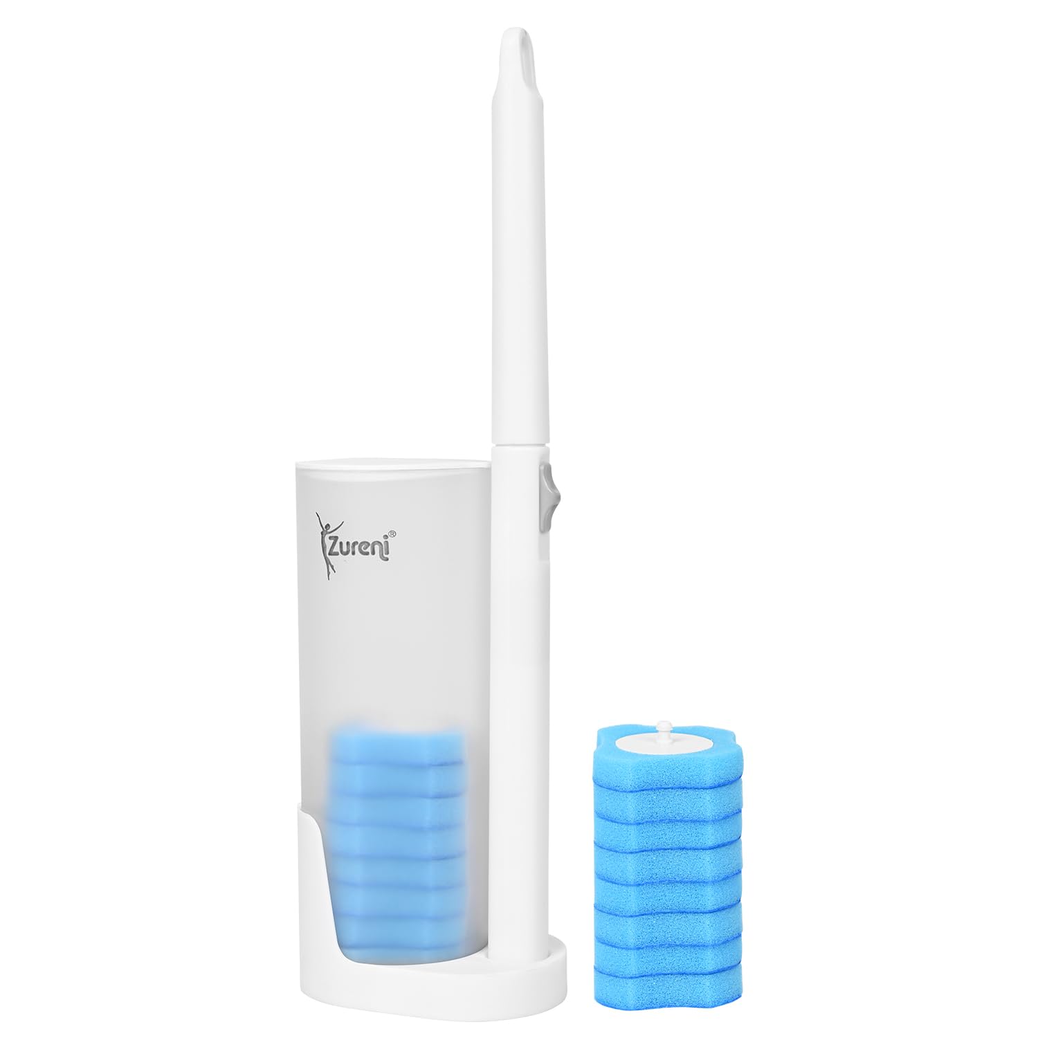 Zureni Disposable Toilet Cleaner Brush ABS with Sponge Head Holder and Refills Bathroom Accessory Set Household Products for Deep Cleaning (Pack of 1) — Amazon image 7