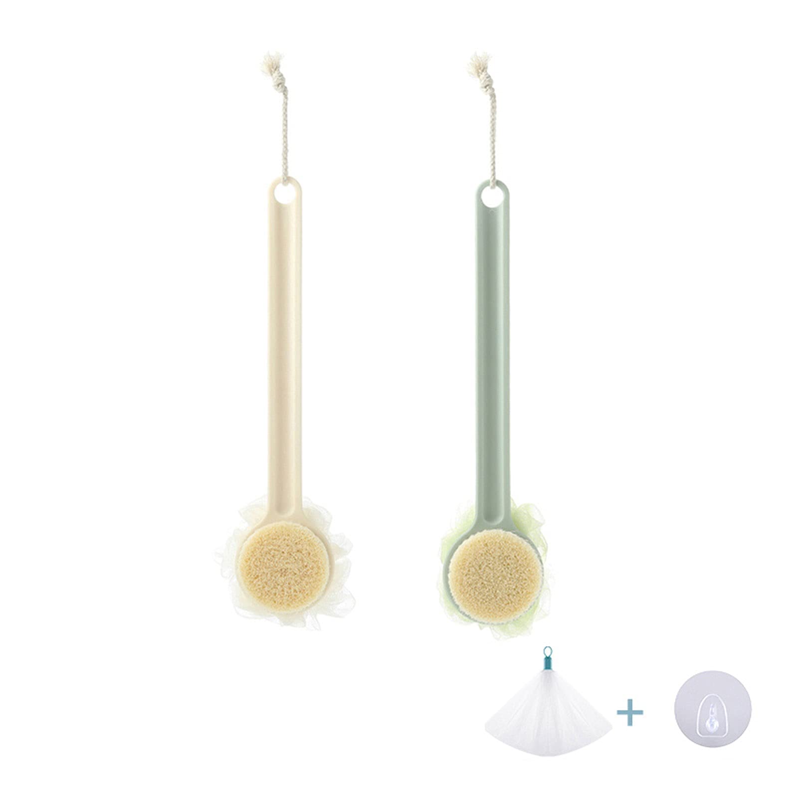 Cepillo de Ducha Cepillo Corporal de Dos Piezas Cerdas Suaves de Mango Largo Exfoliante para la Espalda Artefacto para el Cuerpo Cepillo para el baño para la Espalda Cepillo para el baño de