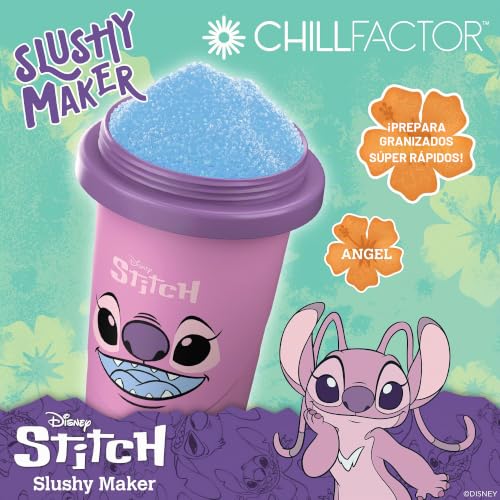 Vaso de granizados caseros ChillFactor Disney Angel rosa reutilizable infantil 4