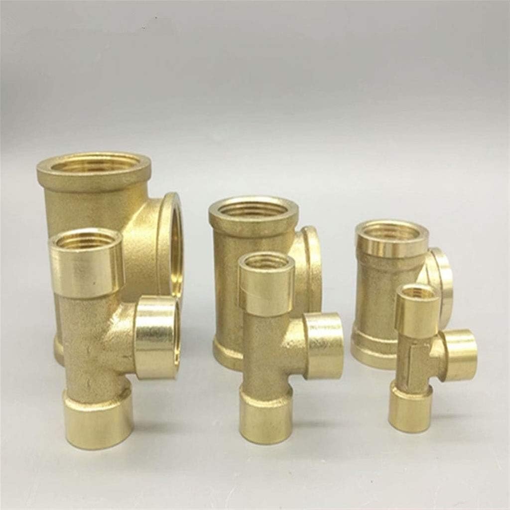 Accesorio de tubería, 1 Pieza de latón for tubería de fontanería, Conector Adaptador en T de 3 vías con Rosca Hembra BSP de 1/8", 1/4", 3/8", 1/2", 3/4" y 1".(1 Inch)