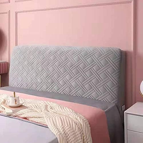 Headboard Covers Slipcover, Stretch Bed Headboard Covers, Small Square Jacquard Dustproof Protector Cover for Upholstered Headboard (Milk White, Queen Headboard Length ( Color : #5 , Size : 220cm/87in