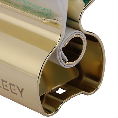 Miniatura 3 de XYKEEY Exprimidor de tubo de pasta de dientes, juego de 2 rodillos exprimidores de pasta de dientes, soporte de asiento de tubo de pasta de dientes