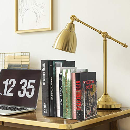 image for MaxGear Book Ends Clear Acrylic Bookends for Shelves, Non-Skid Bookend