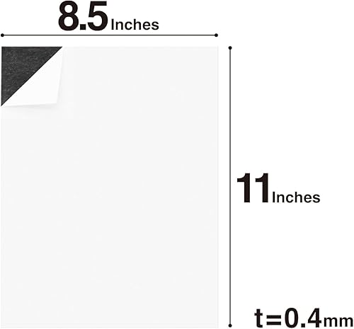 Miniatura 2 de Hojas magnéticas con respaldo adhesivo, 8.5 x 11, 5 hojas, hojas magnéticas autoadhesivas, 8.5 x 11 pulgadas, papelería, suministros de oficina