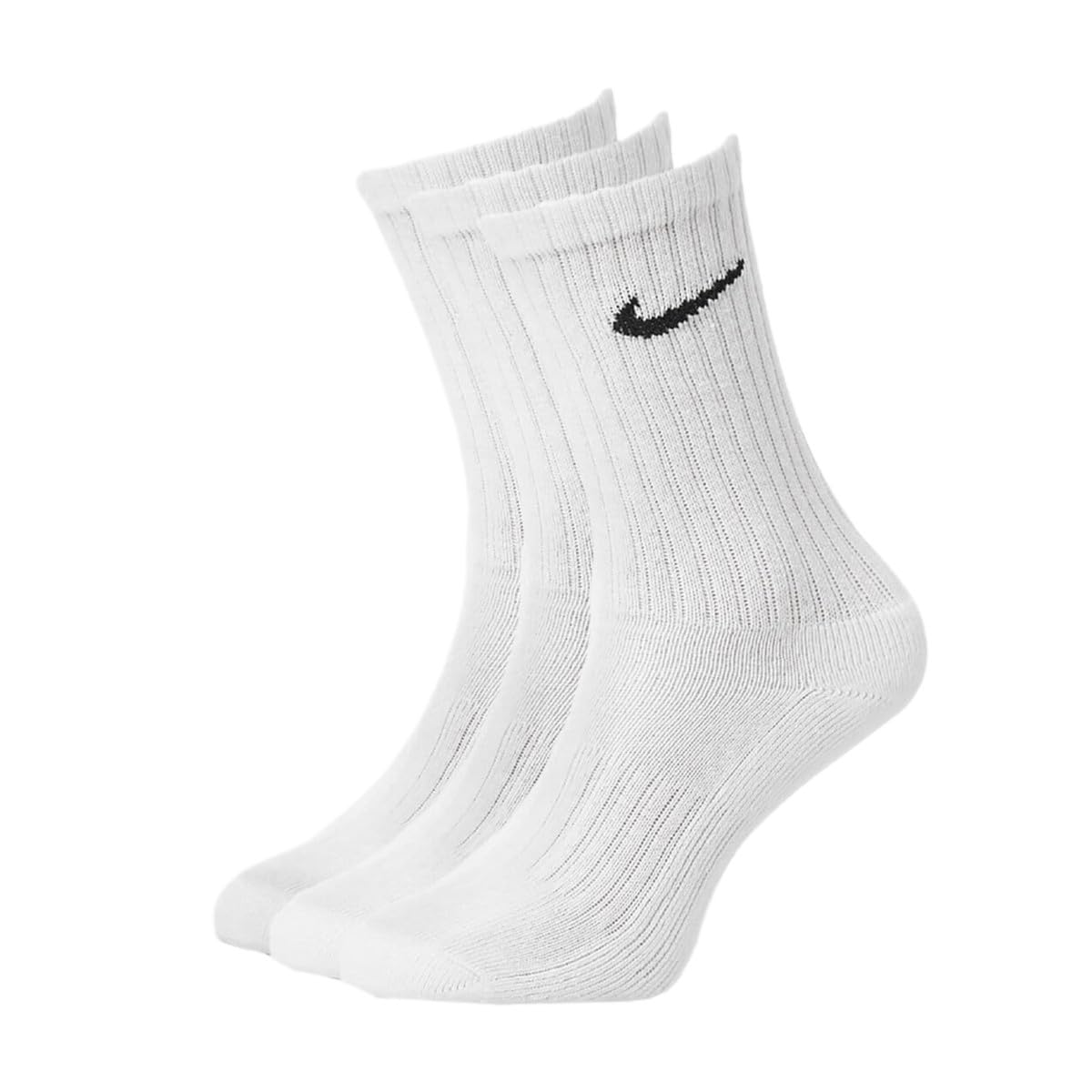 Nike Men Cush Crew Socks (pair Of 3) - White/Black, Medium/Size UK 5 - 8