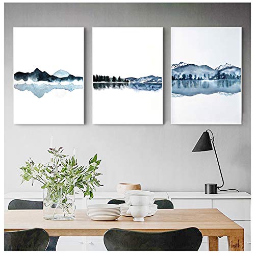 Peinture affiches et impressions pour grand mur vide | Toile bleu marine