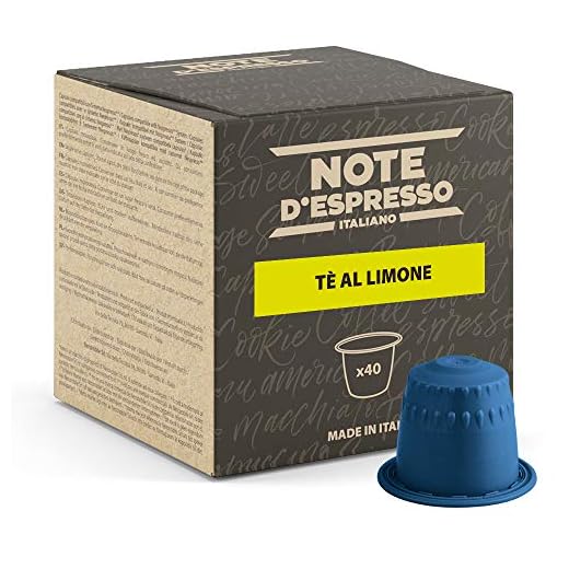 Note D'Espresso Cápsulas de Té, Limón - 40 Unidades da 8 g, Total: 320 g Exclusivamente Compatible con cafeteras Nespresso*