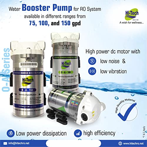 Image of Hi-Tech OA-150 RO Booster Pump Compatible with All Storage Type RO's, Universal Type Motor, 1 Year Warranty