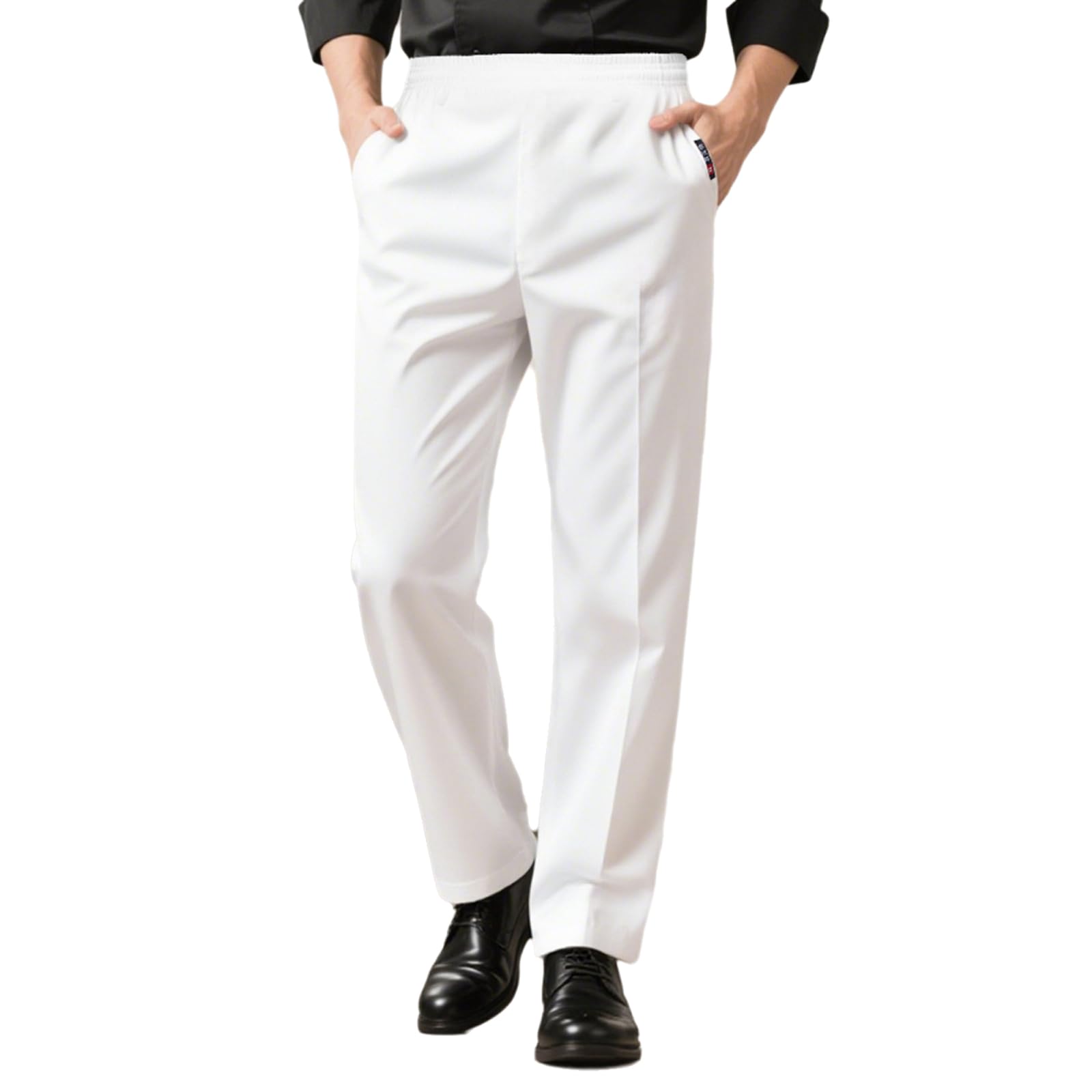 Pantalon de cuisine élastiqué homme et chefs unisexe respirant avec poches pour restauration