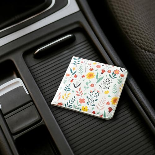 Image of CoBak Car Registration and Insurance Holder - Vehicle Glove Box Car Organizer, Auto Truck Comparment Accessories Case for Essential Document, Driver License, Cards (Joyful Flowers)