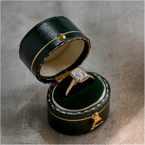 2ct Moissanite Engagement Rings for Women, Emerald Cut D Color VVS1 18K Gold Plated 925 Sterling Silver, Cut Lab Created Diamond Wedding Promise Jewelry Gifts Size 5.5#2