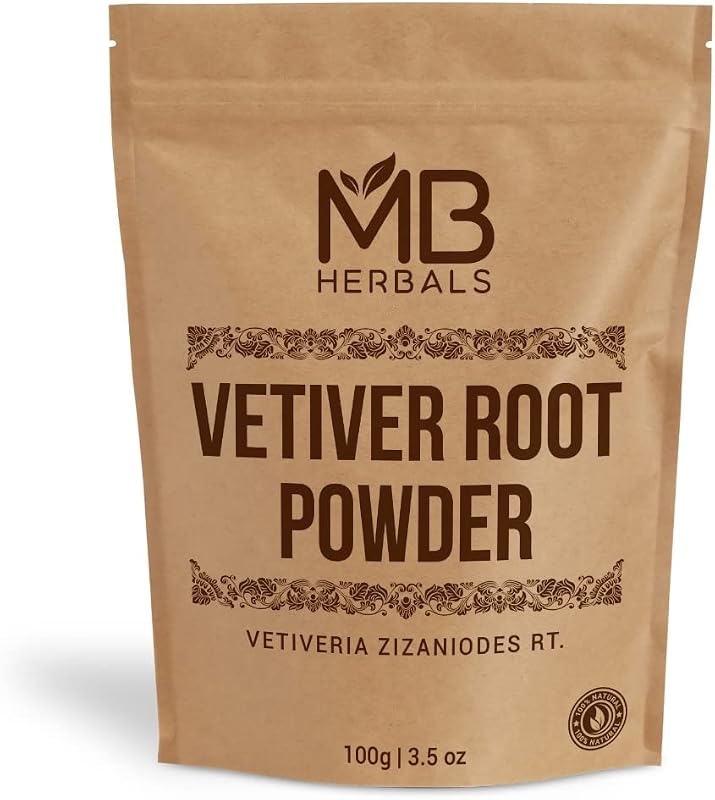 MB Herbals Pó de Vetiver 100 g para máscaras faciais