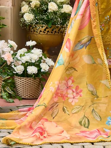 Image of INDO ERA Womens Silk Blend Embroidered Straight Kurta Pant Dupatta Set (IEOUT6989)
