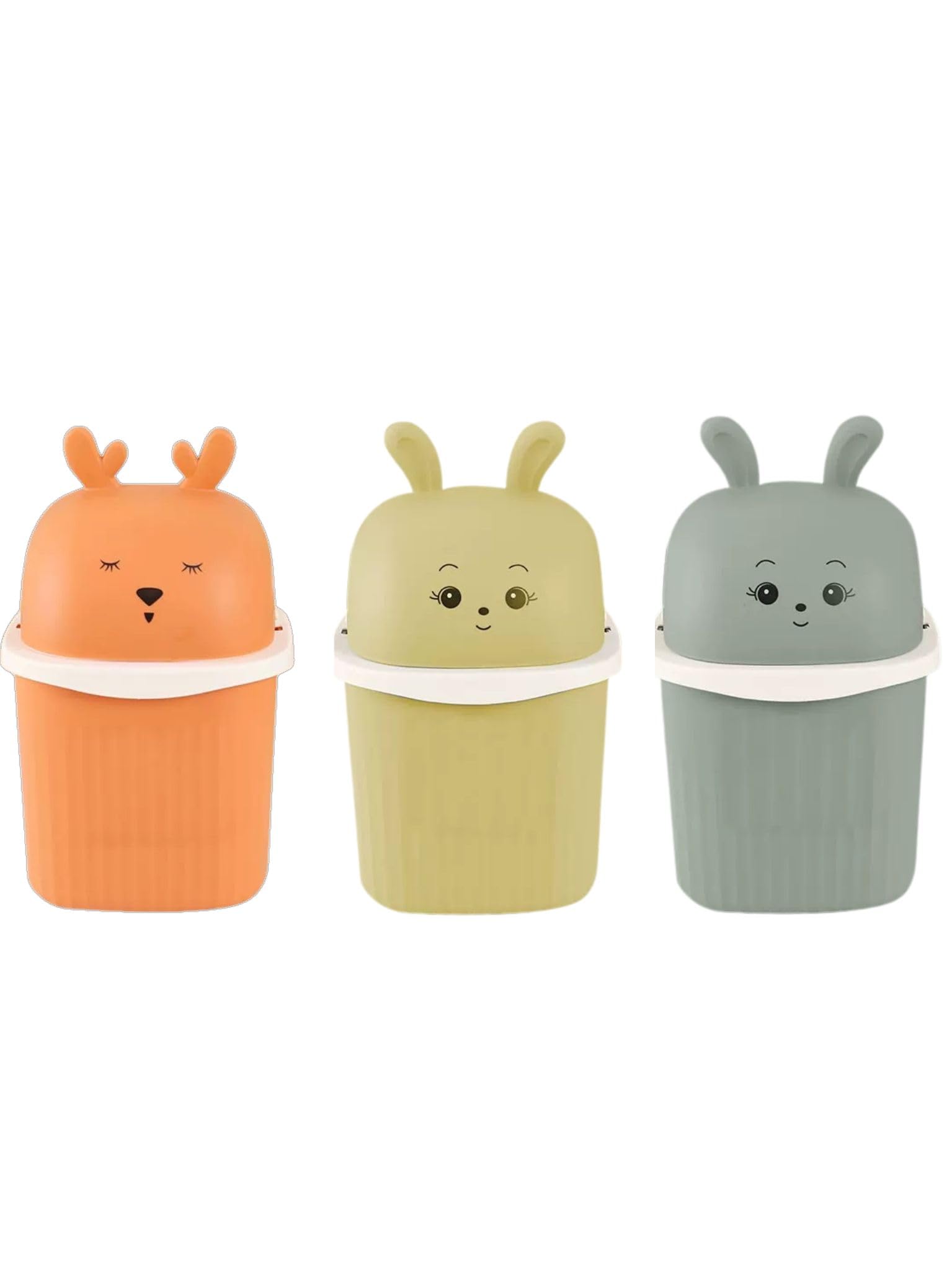 Soulnest Cute Mini Dustbin,Cartoon Trash Can,Cute Flip Trash Can,Mini Waste Bucket Small Garbage Can Mini Desktop Wastebasket Small Trash Bin Desktop Tableware Office Plastic (B0DFVPVQCC) Amazon Price History, Amazon Price Tracker