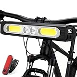 Heeykeey Bike Lights for Night Riding - 1500 Lumens High&Low Beam Front Light, OLED Display USB-C Rechargeable Bicycle Lights, IPX6 Waterproof Ebike Headlight Valentine's Day Gift for Cycling Lovers