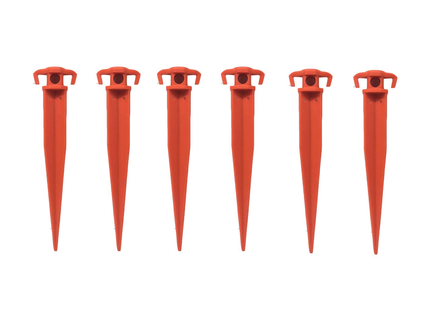 THE UM24 Pack of 6-11” Ground Stake Stick Strong Outdoor Camping Tent Or Garden Pegs– Orange (11 inches - 6PC)