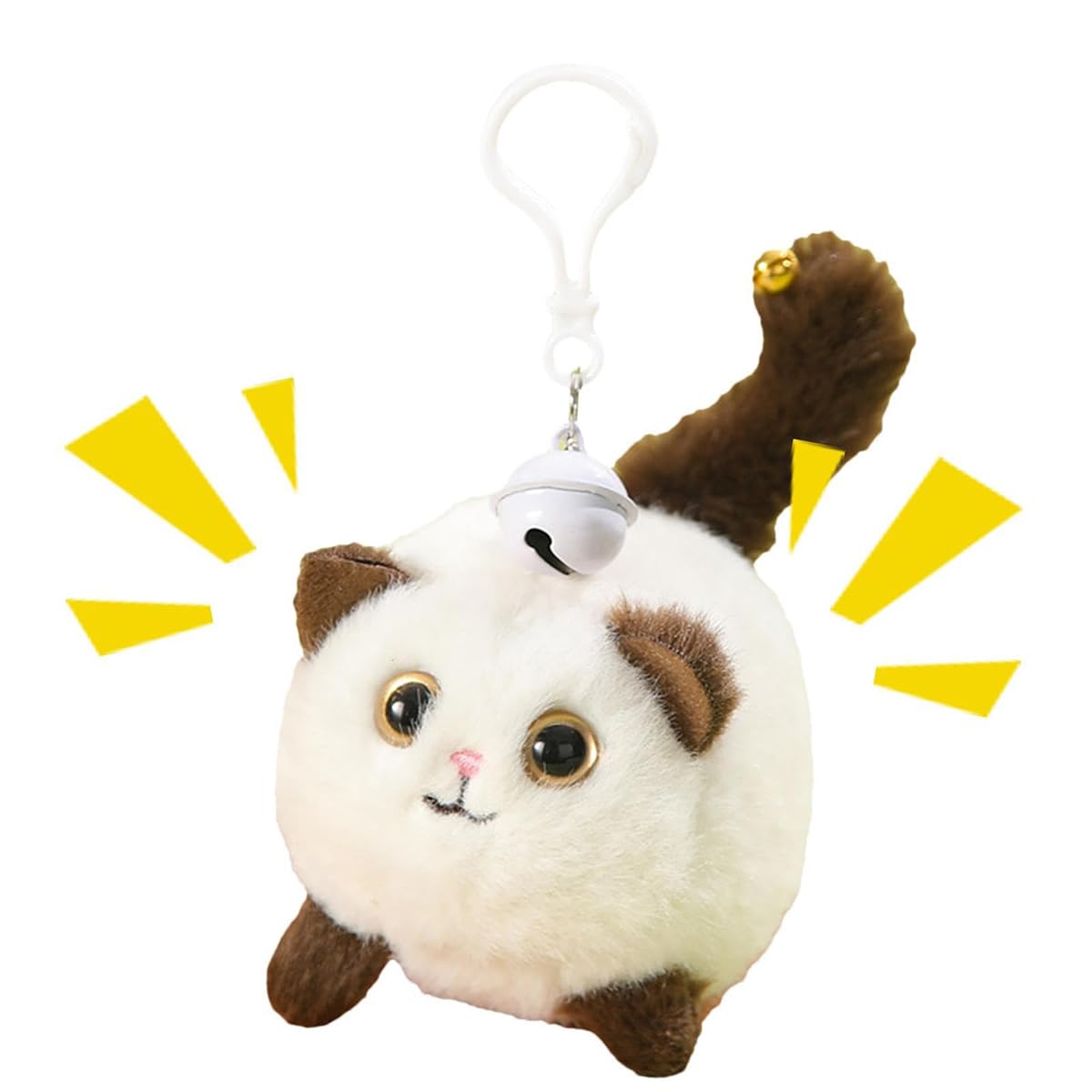 Amazon.co.jp: 猫/ウサギぬいぐるみ しっぽを振るぬいぐるみ ベル巾着