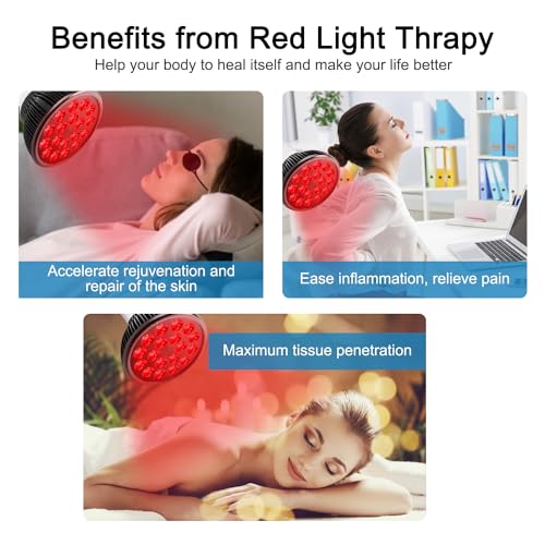 Image of wolezek Red Light Therapy Lamp, 660nm Red and 850nm Near Infrared LED