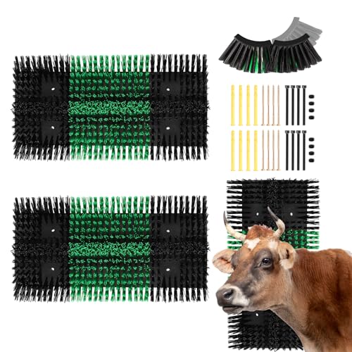 2pcs Upgraded XL Livestock Scratching Brush with 16 Screws – Large Cattle and Horse Grooming Brush, Itch Relief for Horses, Goat, Cattle,Cow,Sheep, and Pig,Suitable for farms and ranches