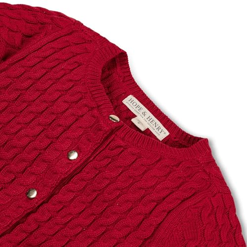 Image of Hope & Henry Girls' Long Sleeve Fancy Cardigan Sweater with Stripe Trim