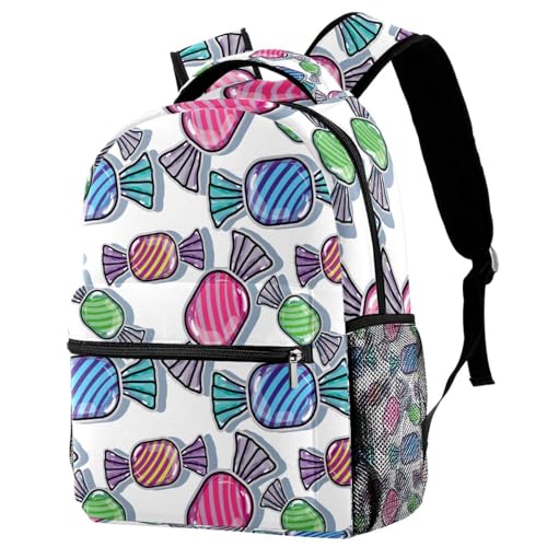 Sac à dos d'école motif bonbons bon pour le collège et les sorties