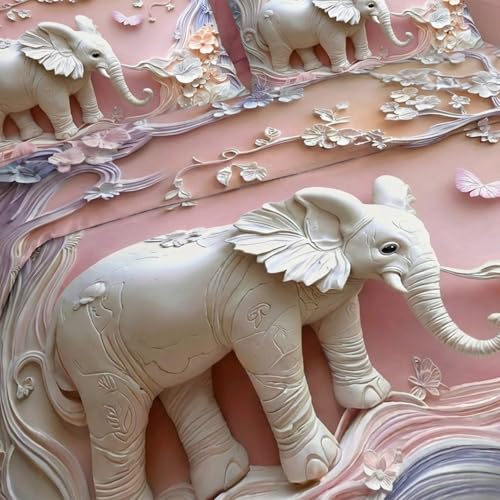 Image of 7D Fairy Tale Elephant Collection King Bedsheet 108x108 inch with 2 Pillow Covers | Good Stitching, Soft Fabric & Vibrant 7D Digital Print for Kids & Couples (Pink)