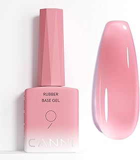 CANNI Rubber Base Gel – 9ml Peach Pink Base Coat Gel, Natural Cover Strengthening for Weak Nails, Soak Off UV LED for DIY Salon Manicure