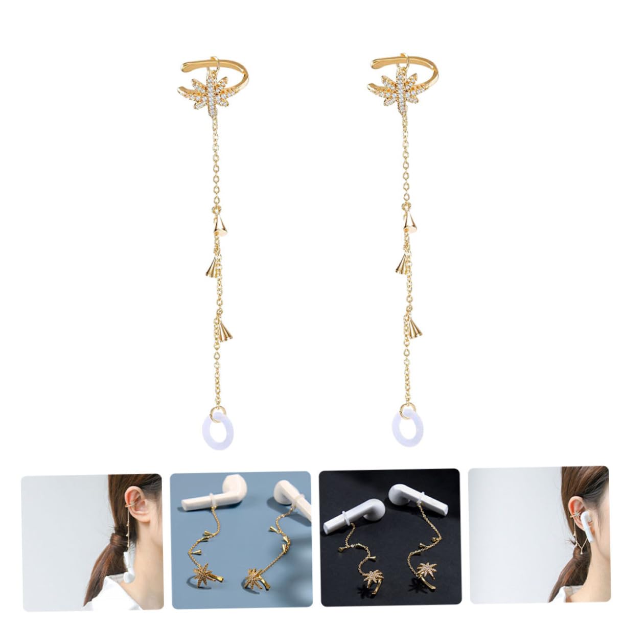 Gadpiparty 5paare Earpiece Holder Chain Verstellbare Anti-Verlust Kette Für -kopfhörer Leicht Und Tragbar Für Täglichen Gebrauch Und Sportaktivitäten Sicheres Design Für