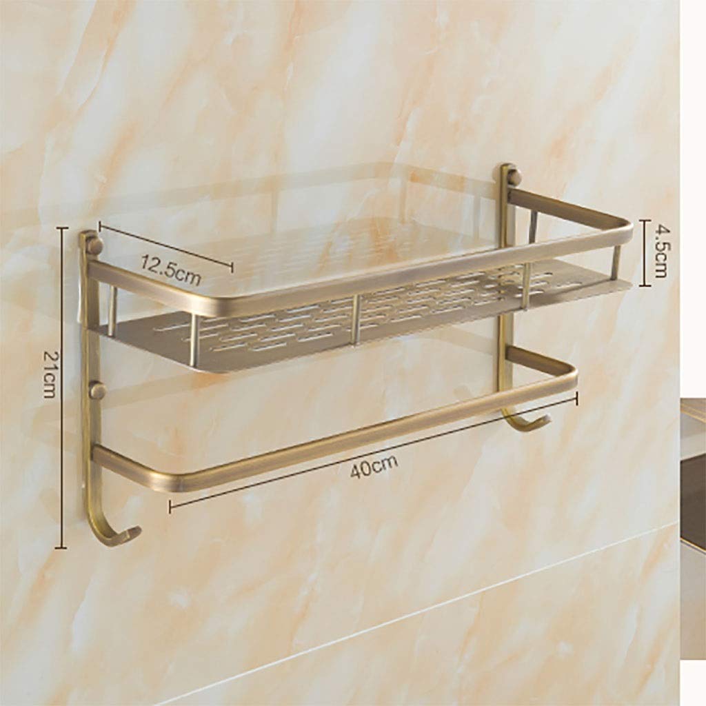 Todos los estantes de Cobre Bastidores, Doble Capa de Baño Bastidores, montado en la Pared de Almacenamiento, Ducha Organizador del almacenaje, Ducha Plataforma Ser, Cuarto de baño Toalla Rack