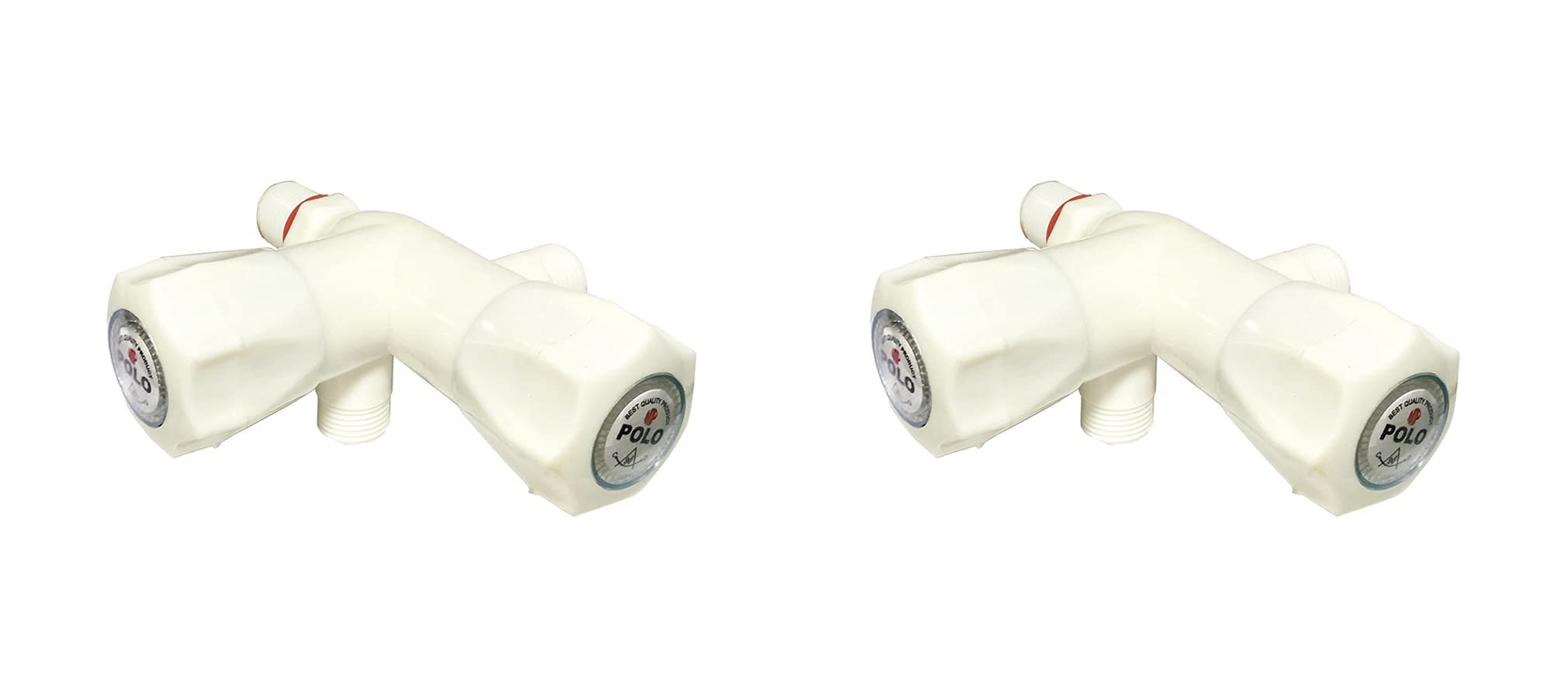 CUROVIT Angle Valve Polo 2 in 1 PVC Tap 2 PC for Bathroom Kitchen PVC Plastic Water Tap for Supply of Geyser Basin tap English seat (Set of 2), Off White (B099NTW522) Amazon Price History, Amazon Price Tracker