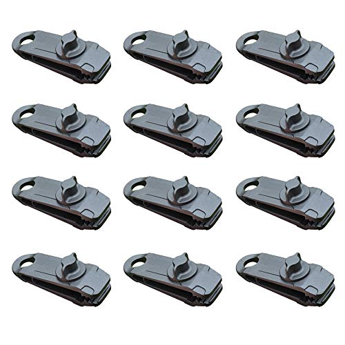 Maxmiko 12pcs Tarp Clips,Heavy Duty Tarp Clips Clamp Tarp Clips Awning Clamp Set Trap Clips Jaw Tent Snaps Hangers Camping Clamp Clips Tent Tighten Lock Grip for Outdoors Camping Farming Garden Tarps