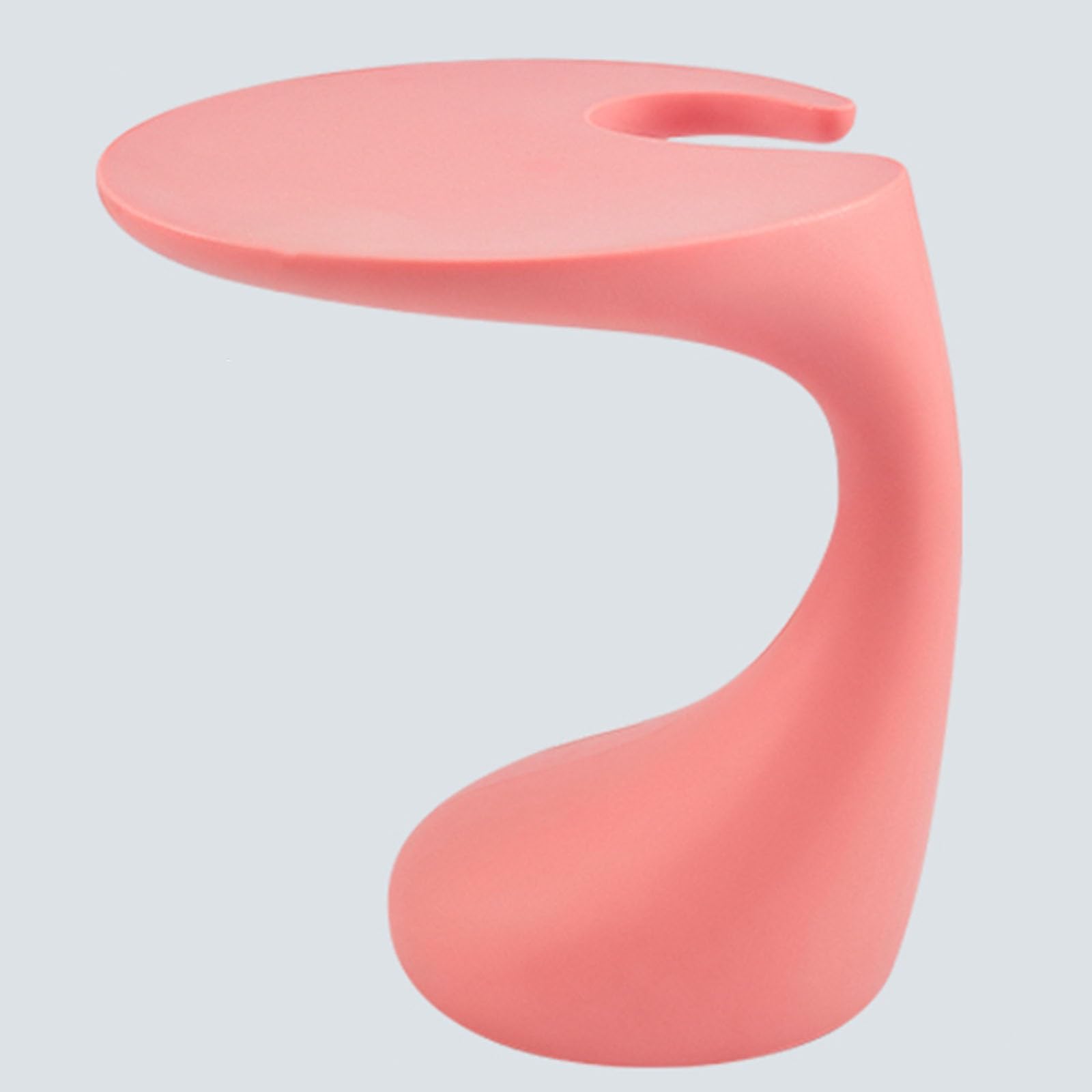 SXZenSpace C Shaped Side Table, Small Coffee Table for Spaces, PE Material, Living Room, Bedroom, Balcony(Pink)